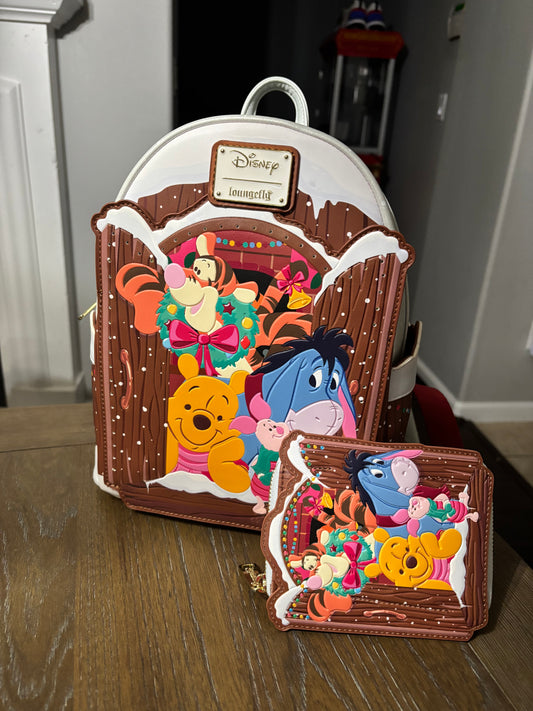 Winnie the pooh christmas backpack with wallet